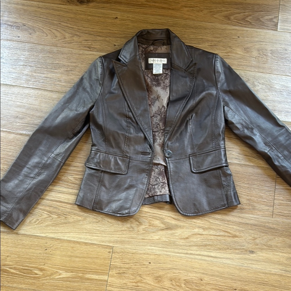 Worthington Brown Blazer Structured Tailored Jacket